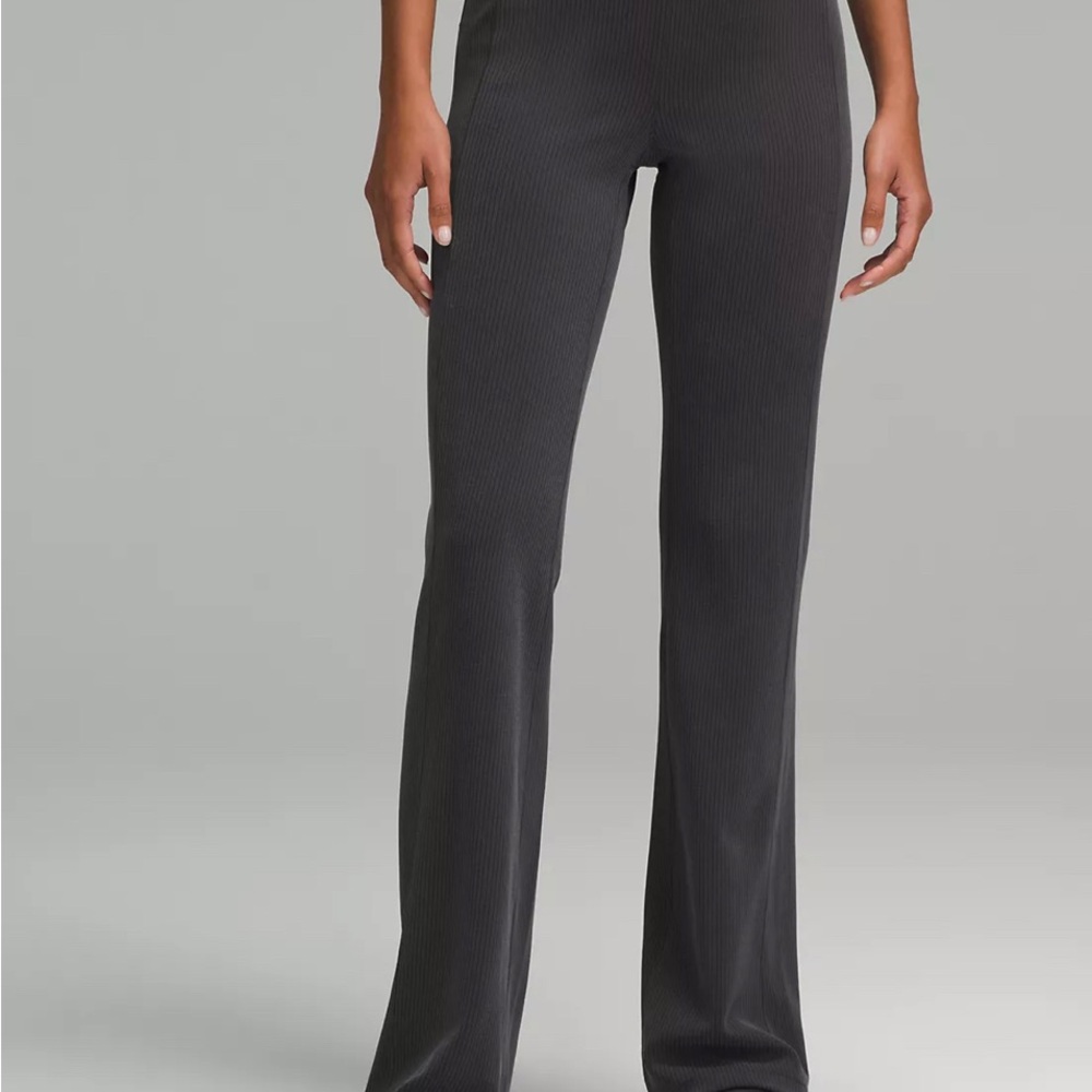 lululemon athletica Black Ribbed Softstreme Flared Pants - Picture 5 of 6